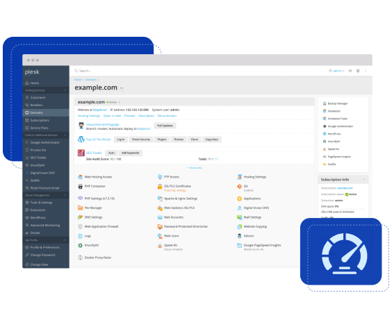plesk vps control panel